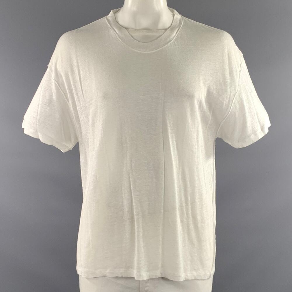 IRO Size L Cream See Through Linen Oversized T shirt